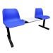 Standard Beam Seating - 2 Seater with Table - 830Hx510Wx1540Lmm - Blue