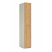 Timber Door Locker - 2 Compartment - Natural Lancaster Oak (Plain) - H.1800 W.300 D.450