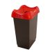 Recycling Bin - 50L - Dark Grey Base & Red Lid - H.620 W.410 D.320