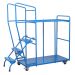  Order Picking Trolley - 2 Shelf Including 3 steps and Hand Rail - Blue 