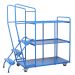  Order Picking Trolley - 2 & Half Shelf Including 3 steps and Hand Rail - Blue 