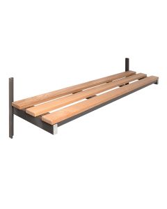 Wall Mounted Hanging Garment Rail - Oak Slats - 12 Captive Coat Hangers - 315.1500.300